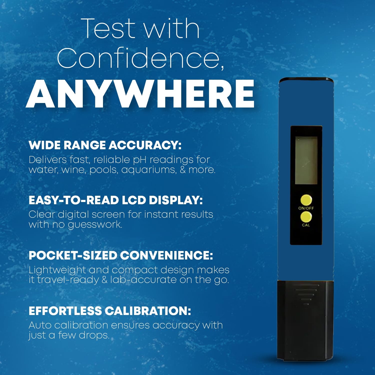 Digital pH Meter Pen – TDS Tester for Water & Pools