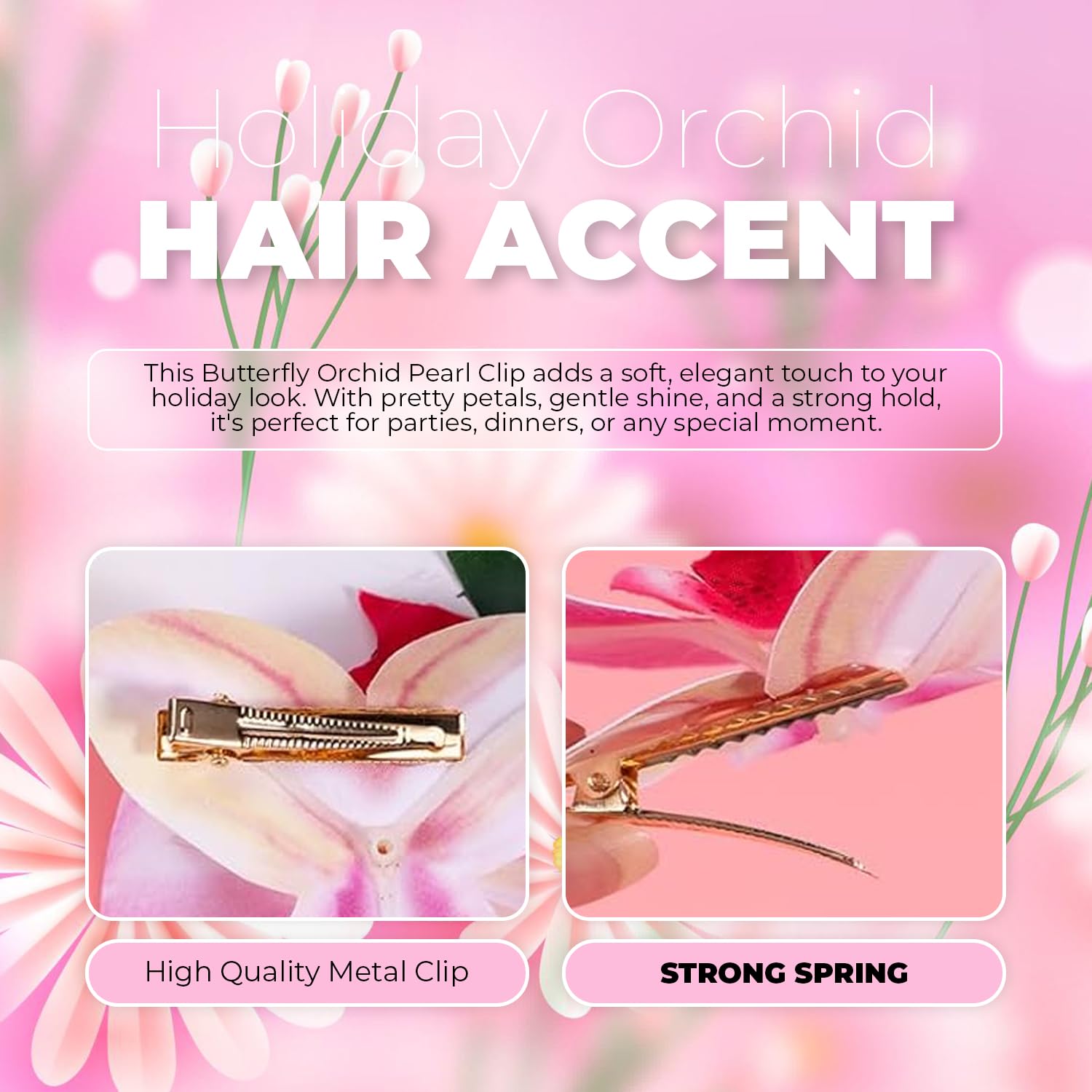 Floral Hair Clips – Duck Bill Barrettes (2-Pack)