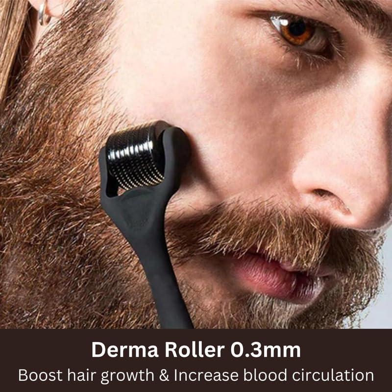 Beard Grooming Kit – Serum, Balm, Oil & Derma Roller
