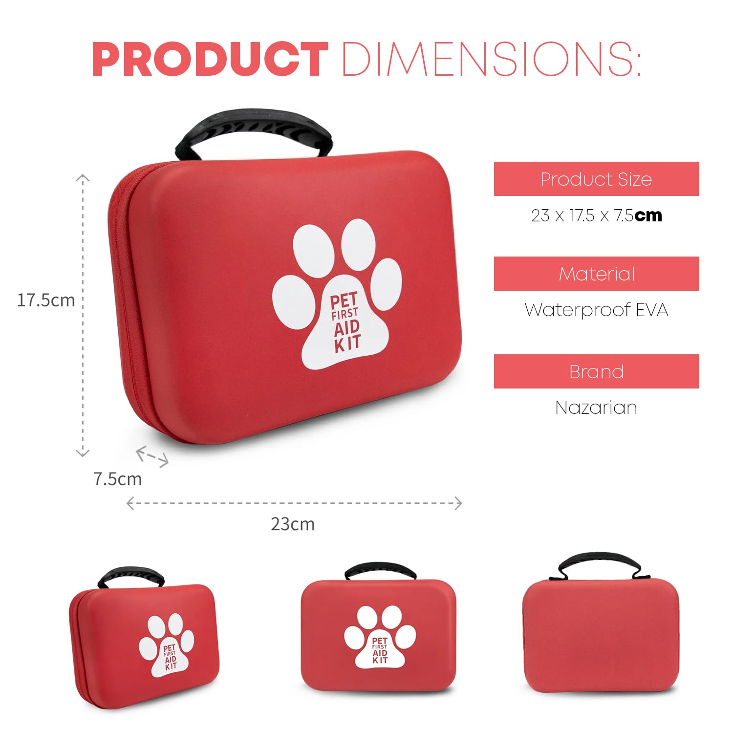 Pet First Aid Kit – Waterproof Travel Bag for Dogs & Cats