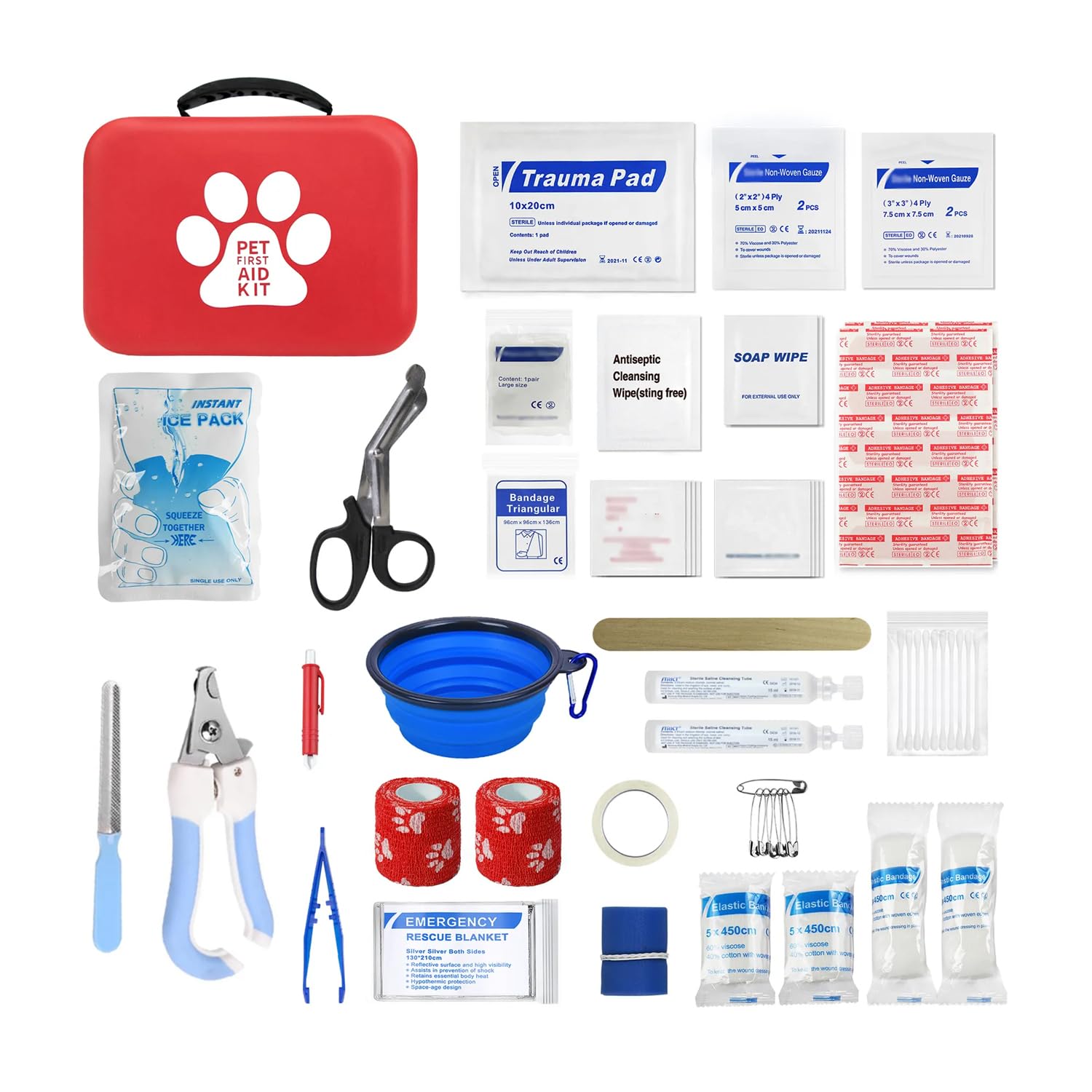 Pet First Aid Kit – Waterproof Travel Bag for Dogs & Cats