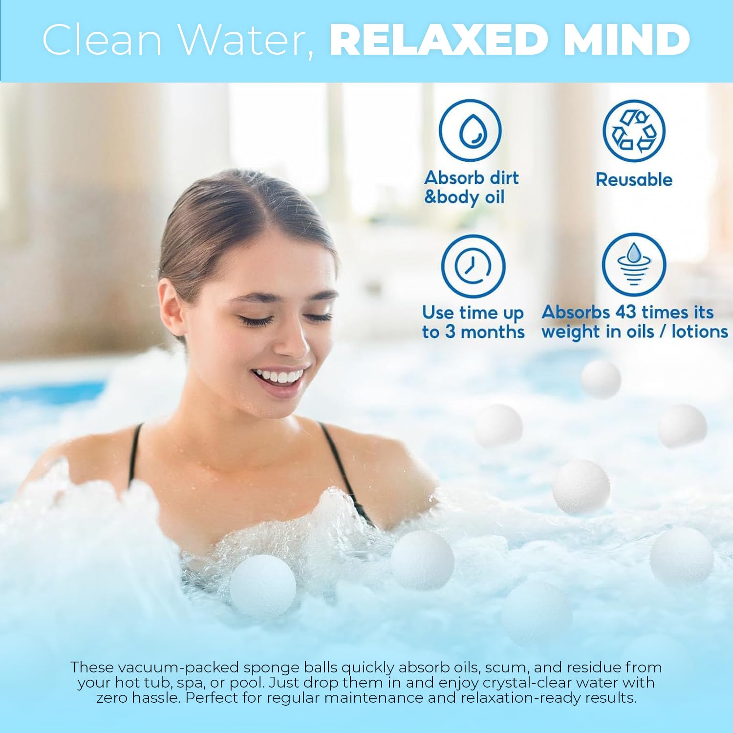 Hot Tub Scum Balls – Eco Oil Absorber for Pools & Spas