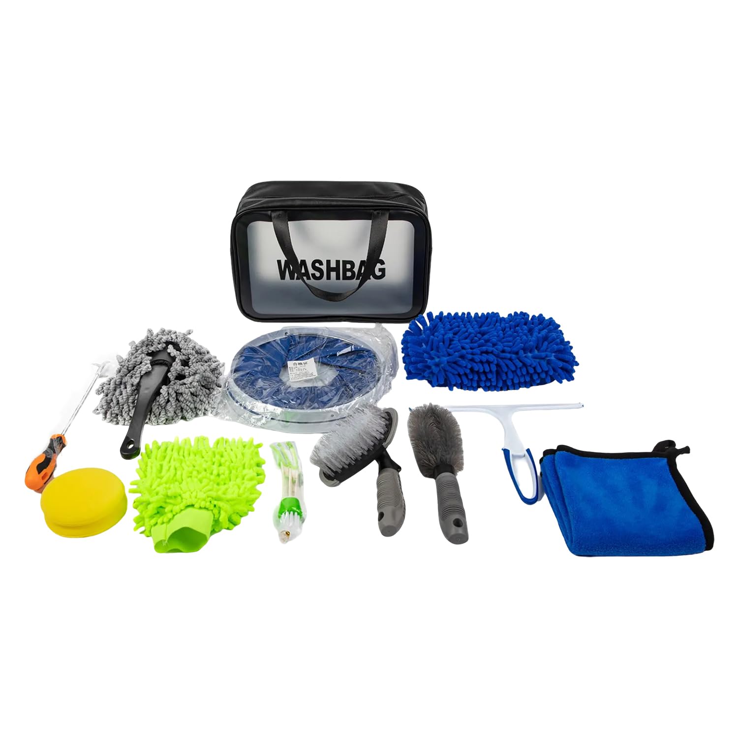 Car Cleaning Kit – Bucket, Brush & Glass Cleaner