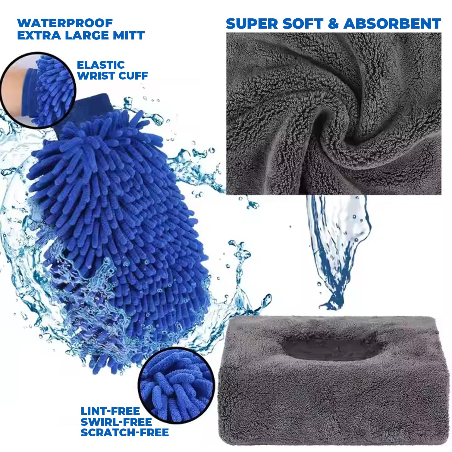 Car Cleaning Kit – Bucket, Brush & Glass Cleaner