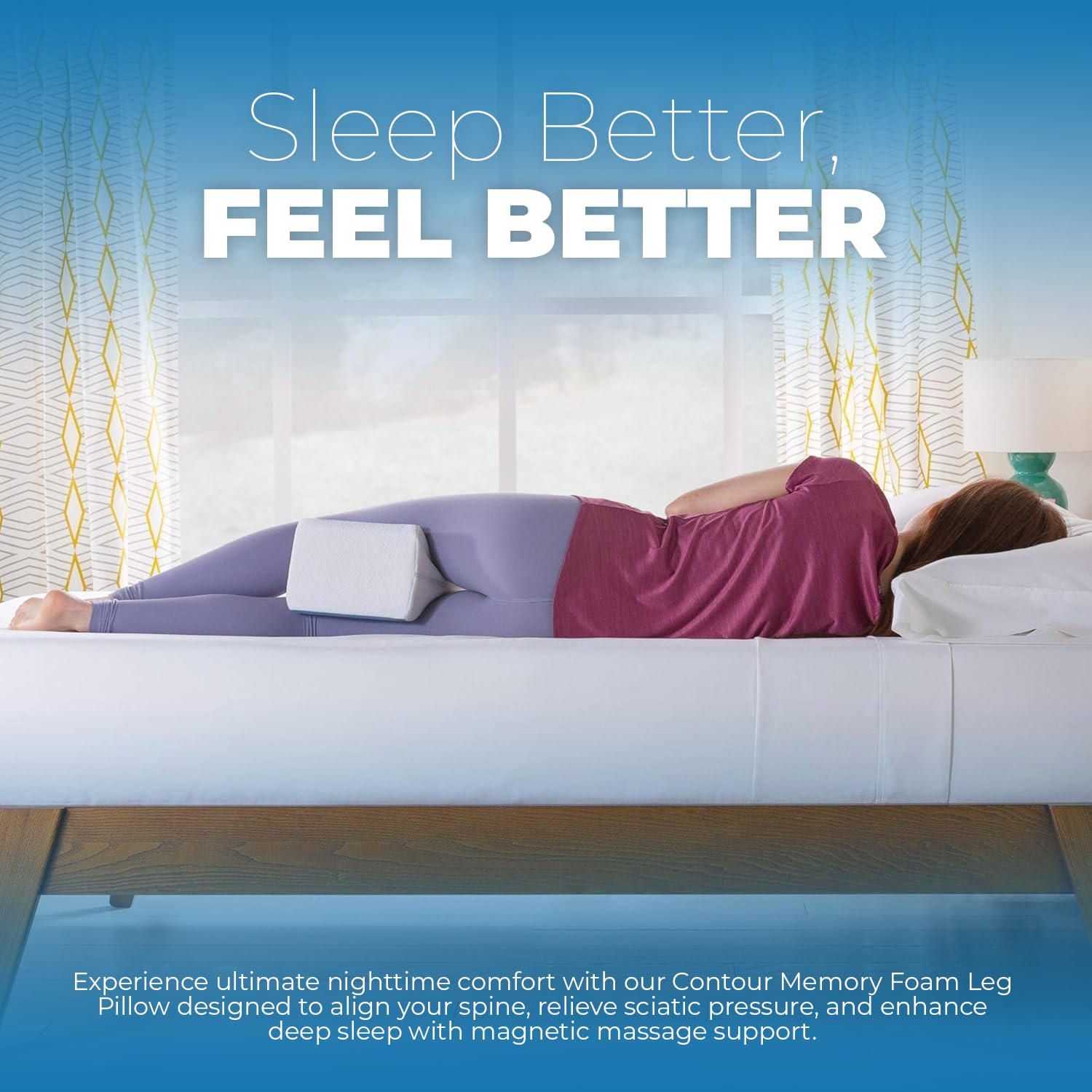 Memory Foam Knee Pillow – Sciatica & Hip Relief